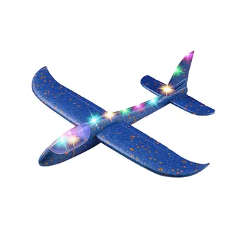 48CM Zbor Planor Jucărie Mare de Spumă de Avion Cu LED-uri de Lumină de Mână Arunca Avionul în aer liber, Joc de Aeronave Model de Jucarii pentru Copii Băieți Cadou Imagine 2