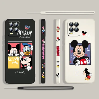 Disney Mickey Mouse Desene animate Pentru OPPO find X3 X2 neo Lite Relame GT Master A9 A5 A53S A72 A74 8 6 5 Lichid Stânga Coarda caz de Telefon