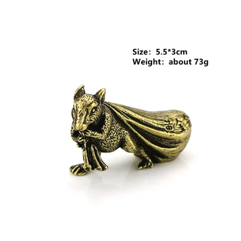 Cupru Pic Mouse-Ul Transporta Sac Mare De Bani Norocos Fengshui Figurine Ornamente De Epocă Animal De Bronz Decor Acasă Desktop Decor