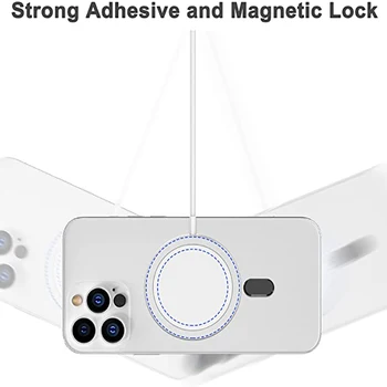 Autocolant telefon Pentru Magsafe Pentru iPhone 12 Pro Max Cazul Magnetic Puternic Mag de Acoperire Wireless de Încărcare Magnet Pentru iPhone 11 Xs Xr 8 7 Imagine 2
