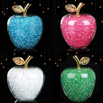 Dragoste uimitoare Cadouri de Sticlă Gol Apple a Indeplini cu Cristal de Culoare Stras Figurine Decor Acasă Accesorii