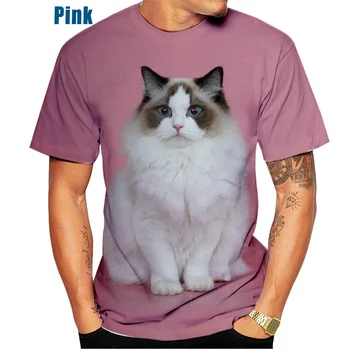 2022 Pisici Ragdoll 3D de Imprimare T-shirt Distractiv Pisica Drăguț cu Maneci Scurte T-shirt de Vară Stil de Stradă pentru Bărbați și Femei, Bluze Casual