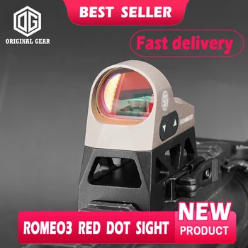 ROMEO3 Red Dot Sight 1X25mm Compact Replica Pentru Puști, Puști Carabine Pistoale Mitraliera Airsoft domenii Imagine 2