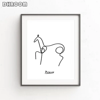 Nordic Minimalist Picasso Animale Printuri Linie De Desen, Panza Pictura Arta Scandinav Poster De Arta De Perete Poza Decor Acasă