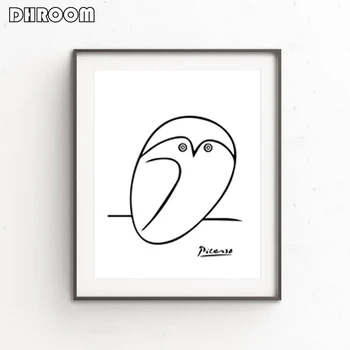 Nordic Minimalist Picasso Animale Printuri Linie De Desen, Panza Pictura Arta Scandinav Poster De Arta De Perete Poza Decor Acasă Imagine 2