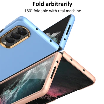 Ultra-subțire PC Caz Greu Pentru Samsung Galaxy Z Fold 4 5G Telefon Caz Solid de Culoare Hi-Tech Design comeras protecție funda pentru fold4