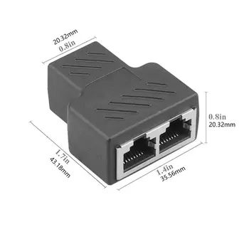 Practic RJ45 Splitter Adaptor Port CAT5/6 LAN Cablu Ethernet de Înaltă Performanță de la 1 la 2 Moduri de Dublu Feminin de Comutare ONLENY Imagine 2