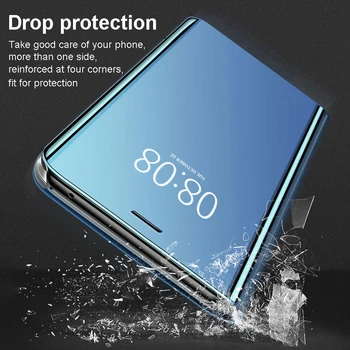 Smart Mirror Flip Cazul în care Telefonul Pentru Huawei Y9A 2020 Y8P Y7 Pro Y6P Y5 2018 P Inteligente Z 2021 Y9 Y7 Y6 Prim-2019 Piele Capacul suportului Imagine 2