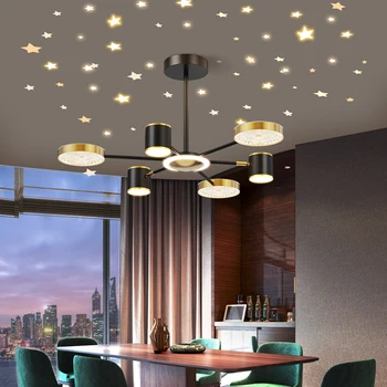 Camera De Zi Candelabre 2021 Simplu Nou Modern, Atmosfera De Lux Lumina Roșu Net Cer Înstelat Pe Tavan Restaurant Dormitor Nordic Lampa