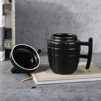 Creative Grenadă Cupa cu capac cana de ceramica, birou militar ceașcă de cafea, cană de cadouri speciale Imagine 2
