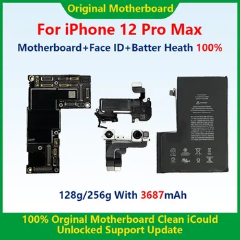 Original Placa de baza Pentru iPhone 12 Pro Max Placa de baza+Fata ID-ul+Bateria Originala Heath Deblocat iCloud Curățate Transport Gratuit