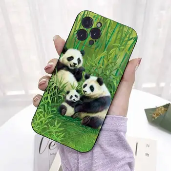 Chineză Urs Panda Telefon Caz Pentru iPhone 8 7 6 6S Plus X SE 2020 XR XS 14 11 12 13 Mini Pro Max Mobil Caz Imagine 2