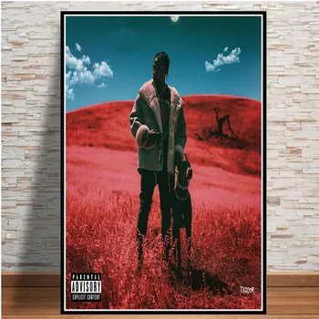 Fierbinte Albume de Muzică Coperta Panza Pictura Hip-Hop, Muzica Rap Star Art Postere si Printuri de Arta de Perete de Imagine pentru Camera de zi Decor Acasă Imagine 2