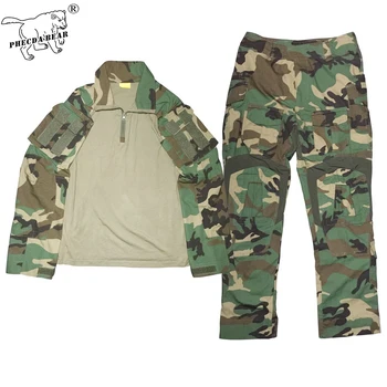 PHECDA Echipament Tactic woodland camuflaj joc de război Cămașă și Pantaloni în aer liber militare uniformă de luptă G3 tactice de luptă uniforme Imagine 2