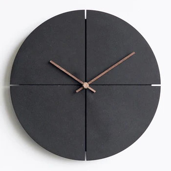 Ceas De Perete Din Lemn Nordic Minimalist Din Lemn, Ceasuri De Perete Camera De Zi Personalitate De Uz Casnic Ceasuri Tăcut Ceasuri De Perete Decor Acasă Imagine 2