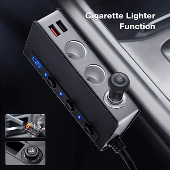 Incarcator Auto USB Încărcător Portabil Pentru Telefon Mobil Telefoane Mobile 180W Cu Bricheta Tensiune LED-uri de Afișare mai Multe Porturi USB QC3.0