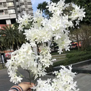 90cm Mătase Artificială de Flori de Liliac Alb Ramură Nunta Aranjament Drum Ghid de Flori Petrecere Acasă Arc Decora Flori False
