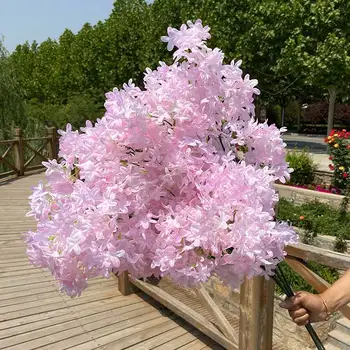 90cm Mătase Artificială de Flori de Liliac Alb Ramură Nunta Aranjament Drum Ghid de Flori Petrecere Acasă Arc Decora Flori False Imagine 2