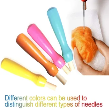 Nonvor 51Pcs Ac Felting Tool Kit Colorate cu Mâner din Lemn Cutie de Depozitare Unelte Consumabile Sulă Proteja Degetul Accesorii de Cusut Imagine 2