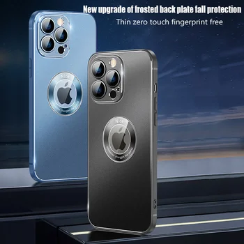 Silicon Cadru de Metal Lentile de Protecție Pentru iPhone 13 12 Pro Max cazul Mată Înapoi caz Acoperire rezistent la Șocuri Imagine 2