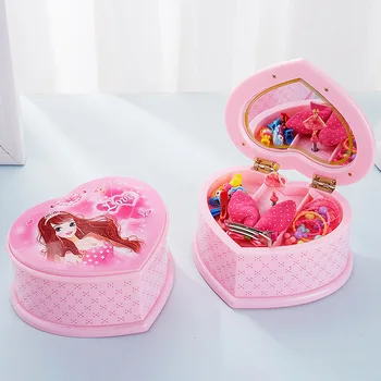 Drăguț Prințesă de Bijuterii Cutie de Plastic pentru Copii Music Box Creative Desktop Rotație Dans Muzica Cutie Fata de Copii Cadou