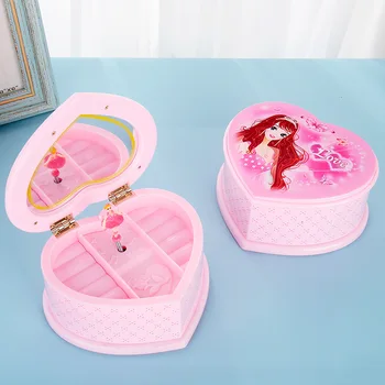Drăguț Prințesă de Bijuterii Cutie de Plastic pentru Copii Music Box Creative Desktop Rotație Dans Muzica Cutie Fata de Copii Cadou Imagine 2