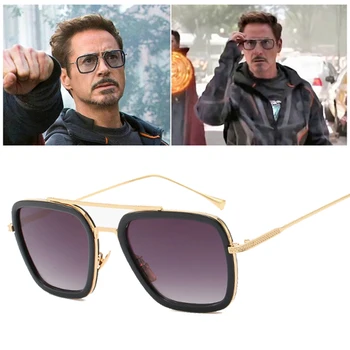 2020 Moda Tony Stark Zbor 006 Stil de ochelari de Soare pentru Bărbați Piața de Aviație Design de Brand Ochelari de Soare Oculos De Sol UV400 Imagine 2