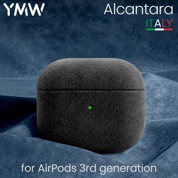 YMW ALCANTARA Caz pentru AirPods 3 Lux piele de Căprioară Piele Artificiala Cazuri pentru AirPods 3-a Generație de Căști fără Fir Acoperă