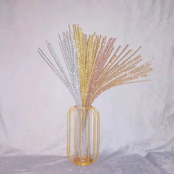 30head Sclipici Pulbere de Aur Iarba Artificiala pentru Decor de Crăciun de Plastic Floare cu Paiete, Franjuri Iarba de Acasă Decorare Nunta de Plante