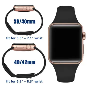 Curea Slim pentru Apple watch band 40mm 44mm 38mm 42mm Silicon wrsitband bratara watchband correa iWatch se 6 5 4 3 7 45mm 41mm Imagine 2