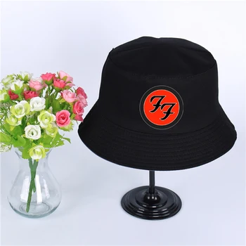 Moda pălărie Foo Fighter Logo-Palarie de Vara Femei Barbati Panama Pălărie Găleată Foo Fighter Design Plat Parasolar Pescuit Pescar Pălărie Imagine 2