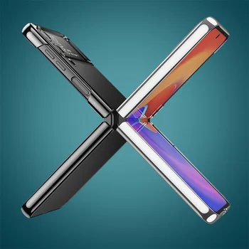De Lux Placare Caz Pentru Samsung Galaxy Z Flip 4 Simplu Galvanizare Aur Sampanie Capacul Telefonului Imagine 2