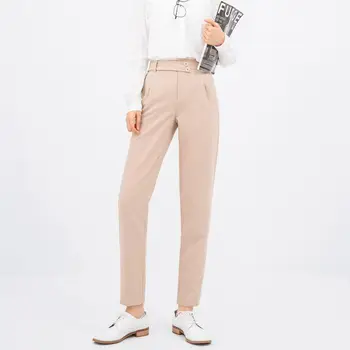 INMAN Stil Office Trunchiate Pantaloni Femei Direct Butonul de Decor Solid de Culoare Moda Doamnă Elegant Pantaloni Pantaloni