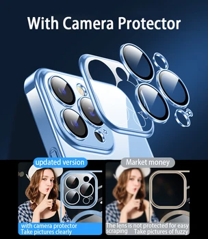 Magsafe Magnetice Caz de Telefon pentru Protecția Lentilelor de Film aparat de Fotografiat Pentru iPhone 14 13 12 Pro Max Plus de Încărcare Wireless Clar PC Greu Capacul