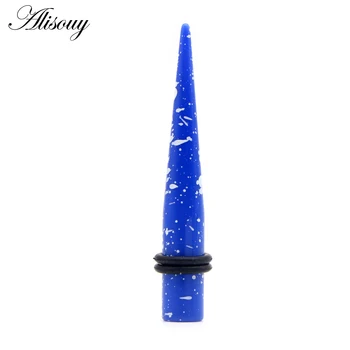 Alisouy 2pc UV Acrilic Spike Con Urechea Dreaptă Conic Plug Gauge Cercel Expander Brancarde Piercing Bijuterii 1.6-20mm pentru a alege Imagine 2