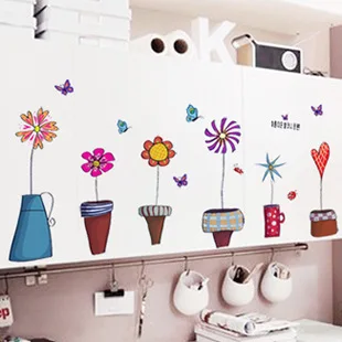 Colorate, Ghivece Cu Autocolante De Perete Pentru Camera De Zi Canapea Dormitor Pentru Copii Fundal Scări Decoratin Imagine 2