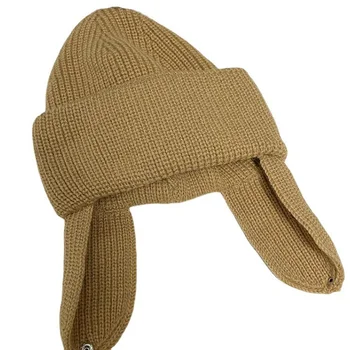 INS Tricotate Cald Trapper Hat Femei de Iarnă Pălării ruse Bombardier Caciula Blana Fals Casual Lambouri Ureche Bombardier Capace pentru Femei, Bonete Imagine 2