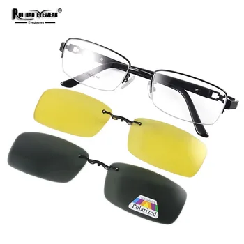 Optic Ochelari Cadru Cu 2 BUC Clip pe ochelari de Soare Polarizat Rui Hao Ochelari Ochelari Cadru Bărbați Noapte Viziune Ochelari 6011 Imagine 2