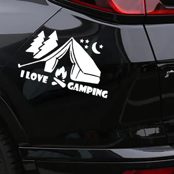YJZT 15.2*8.5 cm Iubesc Camping Cort Impermeabil Decalcomanii de Vinil Corp Windows Decor Autocolante Auto Imagine 2