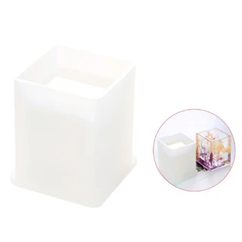 Cilindru Cuboid Silicon, Rășină Epoxidică DIY Suport Stilou Mucegai Container de Depozitare Mucegai