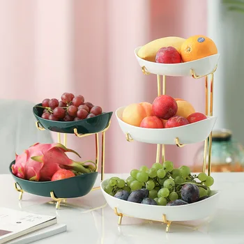 Nordic Living Ceramice Platou cu Fructe Multi-strat fel de Mâncare Fructe Gustare Coș de uz Casnic Fructe Uscate Bol Bol de Fructe de Creatie de Lux Imagine 2
