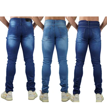 KIT 3 barbati Jeans Jeans Seria Skinny Slim Cu Lycras Moda Moda Cu Buzunar Imagine 2