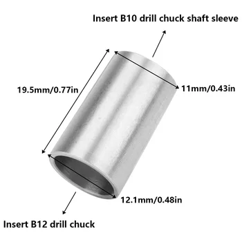 B10 să B12 din Oțel Inoxidabil de Conversie Maneca Drill Chuck Conversie Butoi de Înaltă Rezistență Mandrina Adaptor Reducerea Mâneci Imagine 2