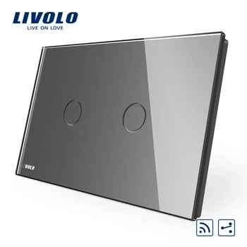 Livolo NE/AU standard 2 Banda 2 Mod Wireless de la Distanță de Perete Comutator de Lumină,Alb Cristal Panou de Sticlă,VL-C902SR-11,Nr controler de la distanță