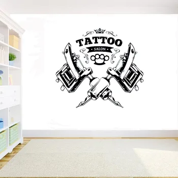 Salon de tatuaj Autocolant Perete Amovibil Vinil Tattoo Shop Logo-ul Autocolante de Perete pentru Salon de Tatuaj Fereastră Decor Design de Artă Decalcomanii G668