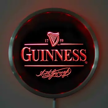 Rs-a0057 Guinness LED-uri Lumina de Neon Rotund Signss 25 cm/ 10 Inch - Bar Semne cu RGB Multi-Color, Telecomandă fără Fir