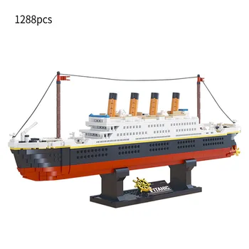 1288PCS Mare Titanic Vapor Model de Bloc Set 3D Navă de Croazieră cu Barca Cărămizi Colecție de BRICOLAJ, Jucarii pentru copii sau Adulți Cadou Imagine 2