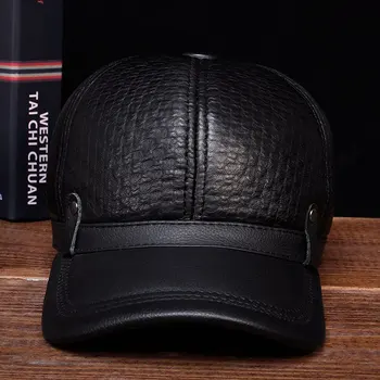 PUDI Barbati din Piele Șapcă de Baseball de Brand Nou Băiat rus Stil de Iarnă Pălării Calde de Culoare Neagra HL070 Imagine 2