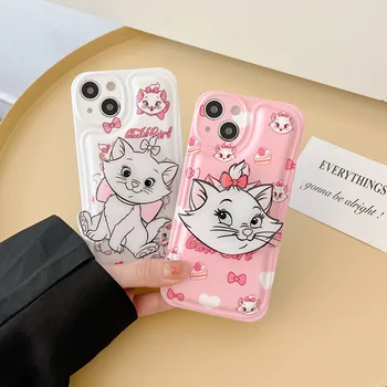 Disney pisicile aristocrate-Marie Pisica cu Stand Cazuri de Telefon Pentru iPhone 13 12 11 Pro Max XR XS MAX X Capac Spate