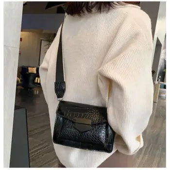 Stil nou mini-geantă de mână de moda doamnelor sac de mici simplă geantă de umăr stil retro largă curea de umar messenger bag portofelul Imagine 2